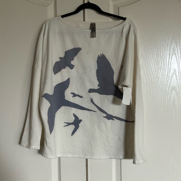Go Couture Flocking‎ Birds Print Dolman sleeve tunic sweater size XL NEW - Picture 3 of 11